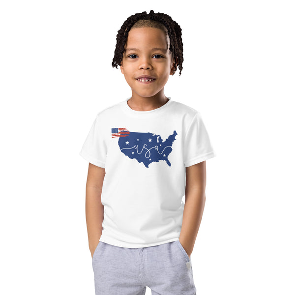 4th July USA Kids crew neck t-shirt