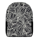 Black Flower Minimalist Backpack