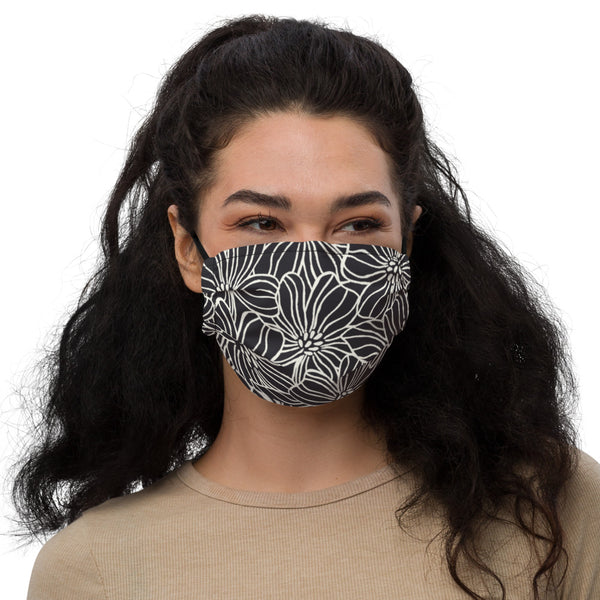 Black Floral Premium face mask