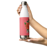 Pink Floral Stainless Steel Water Bottle